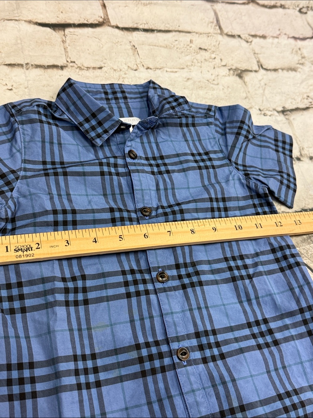 Burberry Boys Shirt Short Sleeve Size 4Y Striped Button Down - Picture 4 of 11